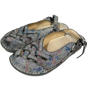 Alegria Freesia Kaleidoscope Spiro Multi Leather Clog Size 38 8/8.5